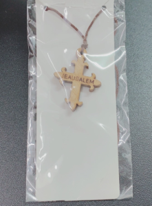 木製小型十字架項鍊